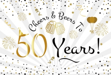 Happy 50th Birthday Backdrop Cheers to 50 Years Party Photography Background
