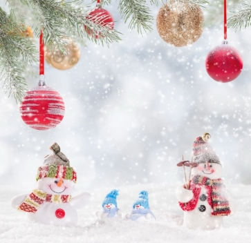 Small Snowman Children Christmas Backdrop