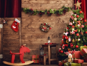 Kid & Baby Christmas Tree Background Christmas Backdrops