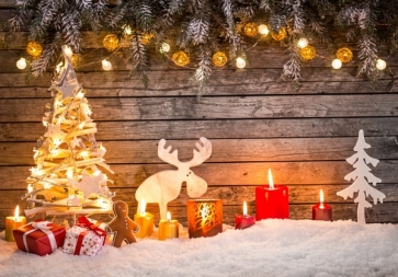 Cartoon Christmas Tree Reindeer Children Baby Christmas Backdrops