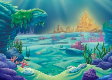 Under The Sea Castle Mermaid Backdrop Children Party Background