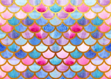 Colorful Fish Scales Party Background Mermaid Photography Backdrop