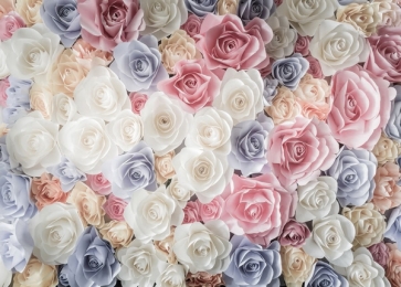 White Pink Darky Blue Rose Flower Wall Wedding Backdrops Valentines Background