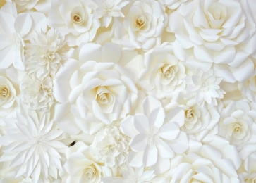 White Flower Wall Valentines Background Wedding Photography Backdrops 