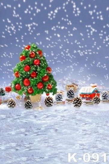 Mini Christmas Tree Pine Nuts Snowflake Background  Photography Photo Backdrops