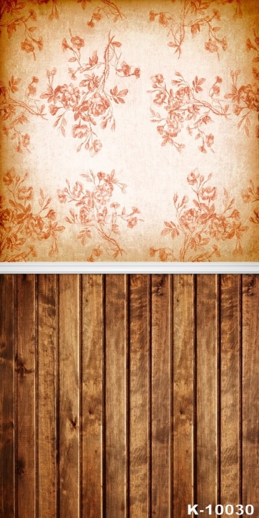 Personalized Flower Background Wall Wooden Floor Vinyl Studio Backdrop