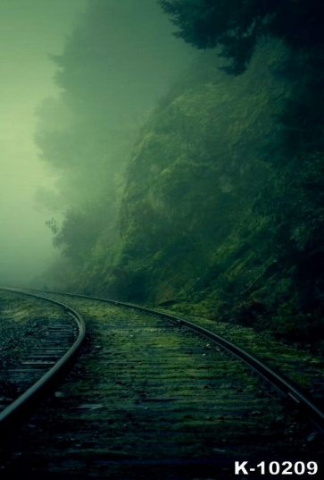 Railway Track at the Foot of the Hill Scenic Photo Backdrops for Pictures