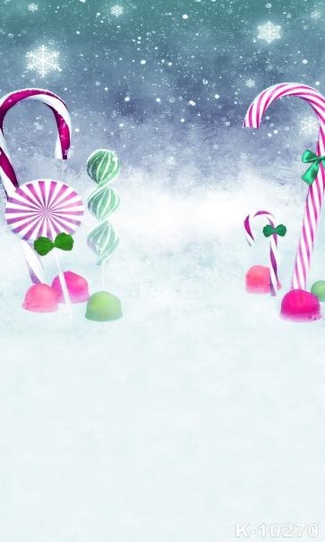 Lollipop Snowflakes Child Baby Christmas Backdrops For Photography 
