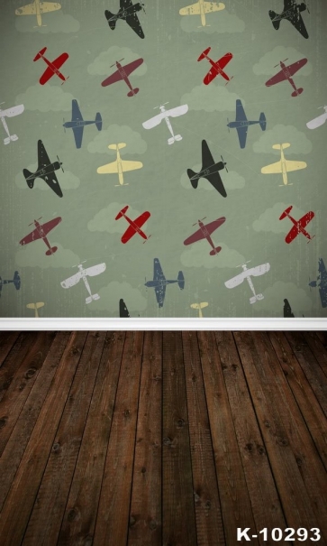 Full Of Childlike Aircraft Background Walls Vinyl Wood Backdrop