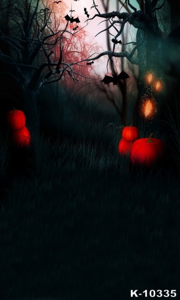 Black Forest Bat Pumpkin Vinyl Halloween Backdrops Studio Photography Background