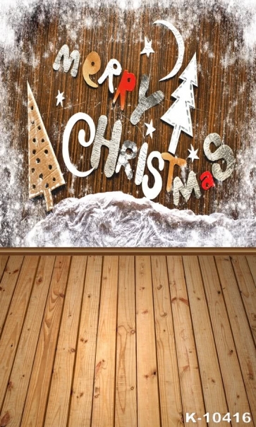 Wood Floor Wall Background Merry Christmas Rustic Christmas Backdrop