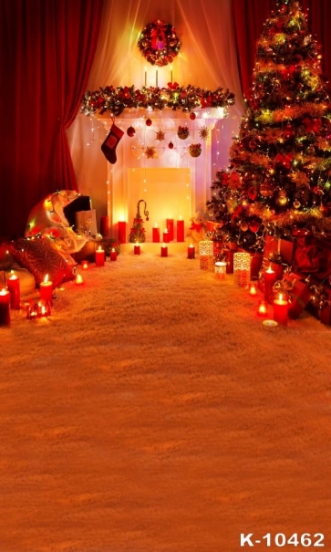 Christmas Tree Candles Indoor Vinyl Photography Backdrops