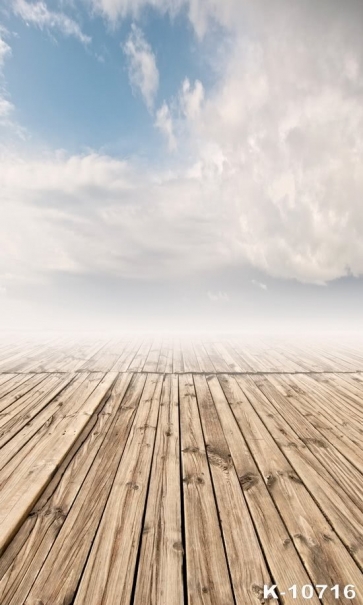 White Clouds Wood Floor Professional Photo Studio Backdrops