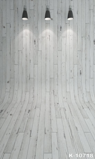 Lights And Wooden Floor Wall Combination Background Vinyl Stage Backdrops