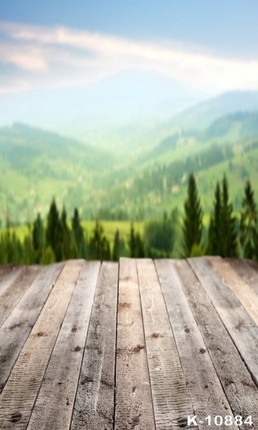 Green Mountains Scenic Wood Drop Studios Backdrops