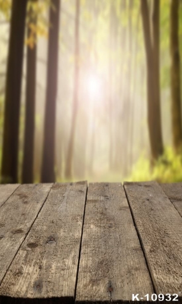 Fuzzy Forest Trees Wood Floor Scenic Unique Photography Backdrops 