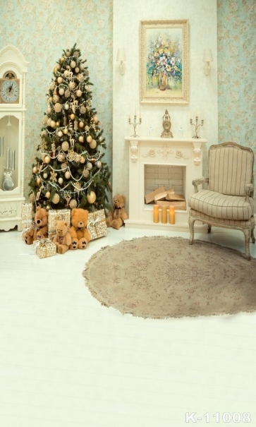 Modern Style Living Room Christmas Trees Gifts Backdrops for Photography