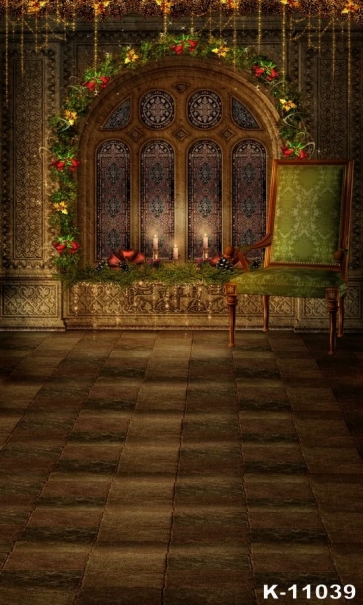 Retro Court Indoor Christmas Photography Backdrops for Stage