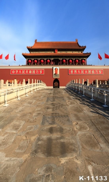 Chinese Capital Beijing Tian An Men Jinshui Bridge Building Vinyl Photo Backdrops