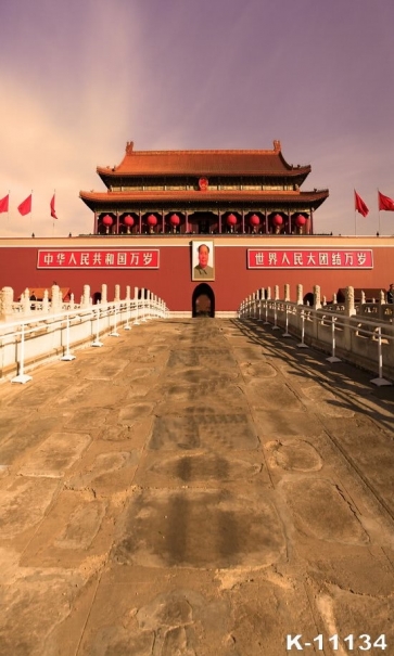 Sundowners Beijing Tian An Men Jinshui Bridge Building Vinyl Photo Backdrops