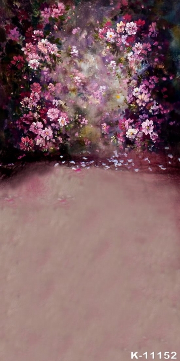 Pink Flowers Oil Painting Vinyl Photography Backdrops Wall Background
