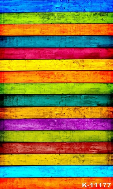 Rainbow Childhood Of Playfulness Wooden Board Vinyl Photography Background 