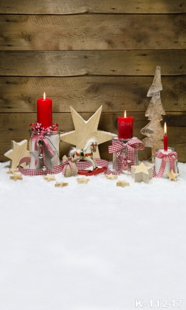 Wood Wall Snow Floor Wood Christmas Toys Vinyl Photo Backdrops