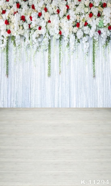 Postmodernism White Flowers Wood Floor Backdrop Background for Photography