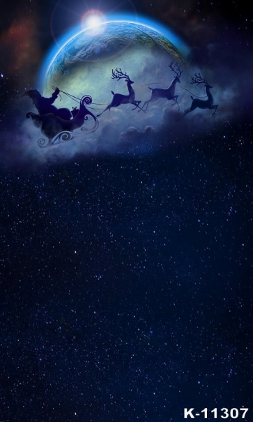 Santa Claus David's Deer Stary Night Moon Backdrops for Stage