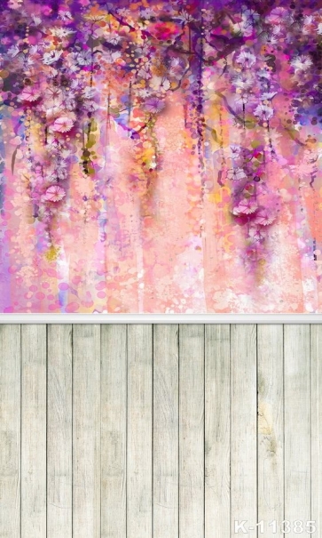 Personalized Flower Background Vinyl Wood Photography Backdrop