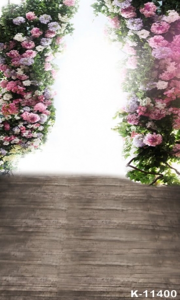 Flowers Garland Wood Floor Photo Prop Best Photography Backdrops