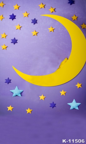 Star Moon Purple Wall Background Baby Dream Backdrop