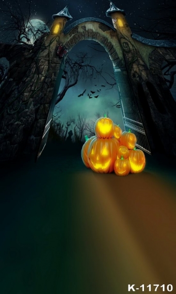 Pumpkin Themed Halloween Picture Backdrop