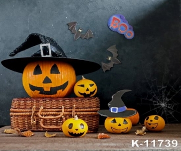 Wood Floor Pumpkin Theme Halloween Party Backdrops Studio Photography Background