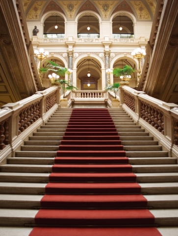 Retro Roman Architecture Staircase Red Carpet Wedding Backdrop Studio Photography Background Prop