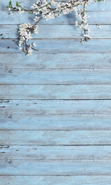 Retro Wood Backdrop With Flowers Baby Showe Photography Background