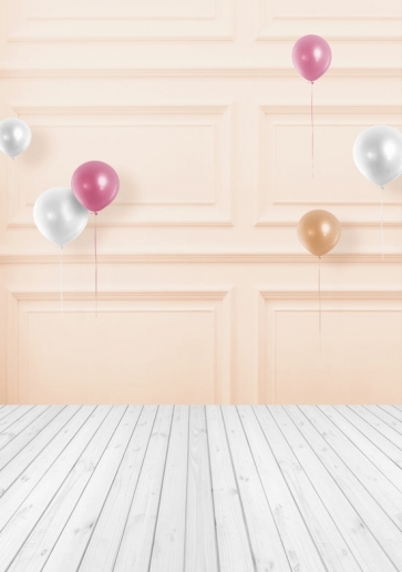 Wood Floor Balloon Baby Girl And Boy Shower Backdrop Studio Portrait Photography Background Prop