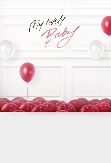 Balloon My Lovey Baby Shower Happy Birthday Party Backdrop Studio Portrait Photography Background Prop