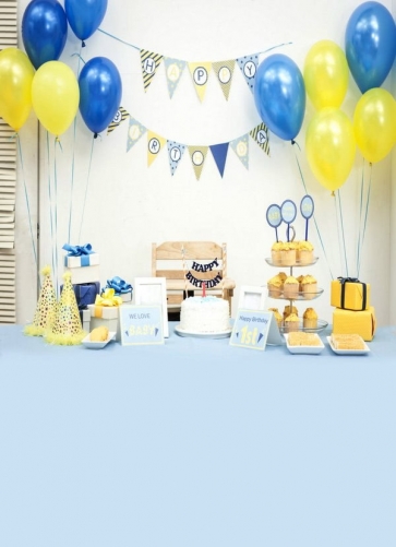 Balloon Cake Theme Kid Happy Birthday Party Backdrop Decoration Prop