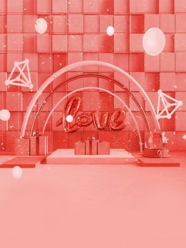 Pink Love Wall Background Kid Girl Happy Birthday Party Backdrop