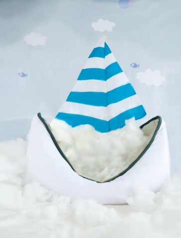 Sailboat Theme Newborn Baby Shower Party Backdrop Photography Background Prop