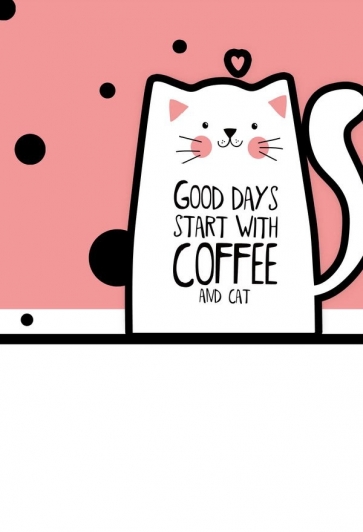 Good Dadys Start With Coffee And Cat Theme Party Backdrop Photography Background Prop