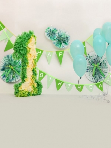 Baby One Year Old 1st Happy Birthday Party Banner Backdrop Photography Background Prop