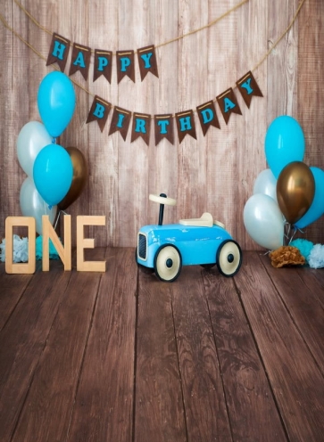 Baby Boy First Happy 1st Birthday Wood Backdrop Decoration Prop Photography Background