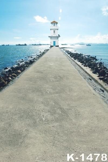 Long Seaside Dike Control Tower Seaside Photo Backdrop