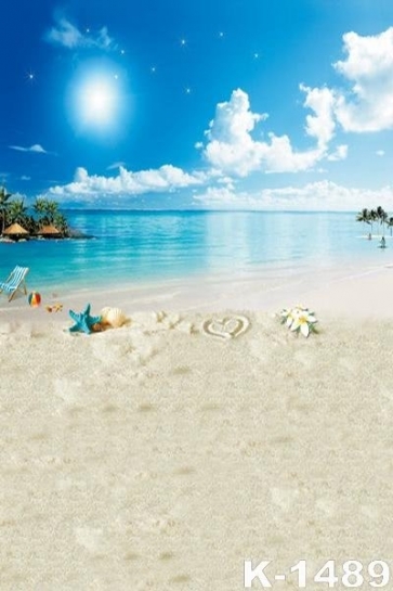 Summer Vacation Sunny Day Sandy Beach Photographic Backdrops