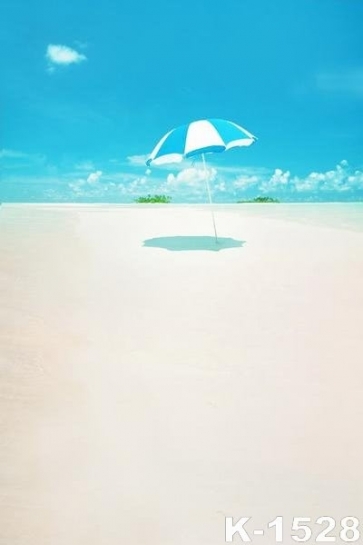 Blue Sky Yellow Sandy Beach Sunshade Photo Drop Background