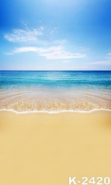 Blue Sky Sea Water Yellow Sandy Beach Scenic Photo Background