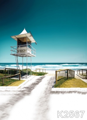 Watchtower by Seaside Beach Photography Background Props