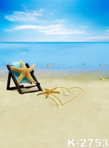 Blue Sky Sea Starfish Sand Beach Picture Background Props